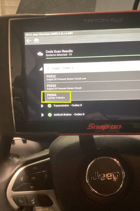 2014 Jeep Cherokee misfire bad ignition coil